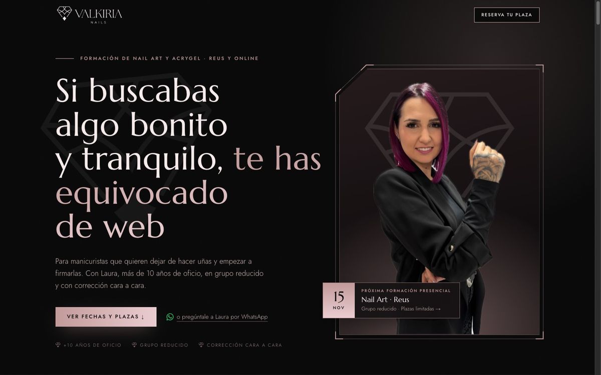 Web de Valkiria Nails hecha por TuIAgencia